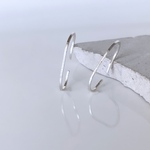 silver925 stardust oval hoop テクスチャー　フープ　ピアス　オーバル