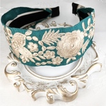 1200円🎉 インド刺繍リボン カチューシャ　No.g040