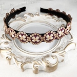 1000円🎉 12/15まで☆インド刺繍リボン カチューシャ　No.g042