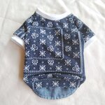 犬服！ミニ裏起毛！ペイズリー！デニム