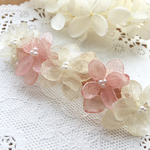 ときめく紫陽花たち （ホワイト&ピンク）／バレッタ