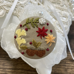刺繍ブローチorヘアゴム✳︎秋のリース