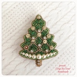Christmas Tree 2023 〜Coup de Coeur〜ビーズ刺繍ブローチ