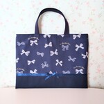 ベーシックリボンのレッスンバッグ☆ネイビー☆