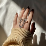 clear sand chain ring _クリア サンド チェーン リング