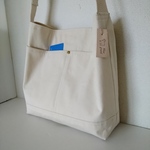 ななめ掛けできるショルダーバッグ（11号帆布、生成り２)