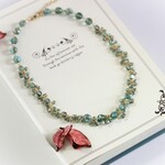 チェコビーズデザインネックレス（Lt.エメラルドセルシアン）