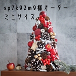 sp7k92m9様オーダー【クリスマス早割300円off】 '23 りんごと白い松ぼっくりのクリスマスツリー　ミニサイズ