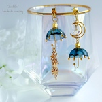 月夜が照らすミスティブルーの傘ピアス/イヤリング