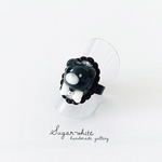 portrait style 3D ring ✵ クマ伯爵の立体肖像画風リング  フリーリング  ブラック 🎁購入特典付き✨