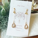 金糸のお花のティアドロップピアス