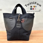 tuttifun＊black leather snaphook bag