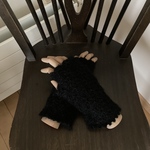 シルクモヘアの指なし手袋2組