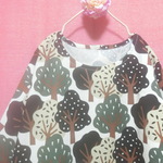 ◆sale◆ 北欧ツリー模様 ゆったりワンピース 黒 mix