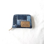 デニムパッチプリントのハーフウォレット