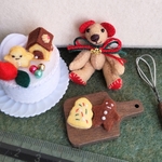 フエルトのミニチュアテディベア（クリスマスケーキ作り）