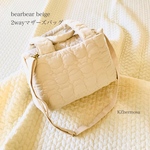 bear bear beige 2wayマザーズバッグ　ヌビバッグ　ショルダーバッグ　ボストンバッグ　くま　くまステッチ