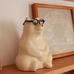 しろくま貯金箱くんの黒ぶちメガネ【レンズなし】