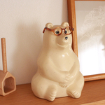 しろくま貯金箱くんのべっ甲メガネ【レンズなし】