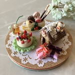 クリスマス ミニチュア粘土 お菓子の家 メルヘン サンタさん大忙しプレゼント配達中