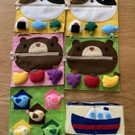  【オーダー品】指先遊びシート　マジックテープ&ファスナーのおもちゃ　クルクル立体パズル　６点セット