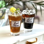 224 ＊レモンティー＆アイスコーヒー＊　ミニチュア　ドリンク　レジン　シルバニア　ドールハウス　喫茶店　カフェ　オブジェ