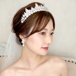 TR12   高め  ロイヤルウェディング　幅広ティアラ　大きめティアラ　横幅ティアラ クラシカル花嫁ティアラ ブライダルティアラ ジルコニア ウェディング  