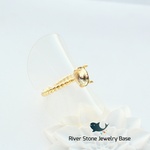 【ゴールドメッキ】8×6ｍｍ 4爪留めリング　I0025