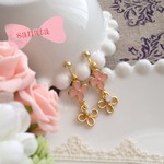 pink花♡花イヤリング
