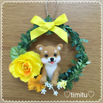 羊毛フェルト♡柴犬ミニリース♡