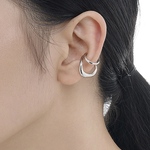 新作 2連風 イヤーカフ シルバー 高品質 イヤカフ 重ね付けOK ear cuff 片耳用 レディース メンズ
