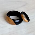 黒檀の木の指輪（白太入り）（6.0mm・8.0mm・10.0mm）プックリタイプ