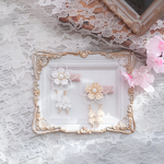 [ 𝙒𝙝𝙞𝙩𝙚 𝙗𝙖𝙨𝙚 ]  ゆらゆら桜モチーフヘアクリップ