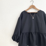 LADY'S★ポリエステルジャカードのペプラムトップス/ブラック