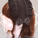 バラと十字架のヘッドドレス♡(ブラック)ヘドレ コンカフェ メイド アイドル 衣装 サブカル 量産型 地雷 リボン ゴスロリ ゴシック ヘアメ ロリィタ ヲタ活 推し活 ローズ クロス 黒 可愛い