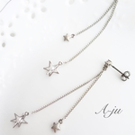 流れ星のパールピアス(シルバー)浴衣にも♪