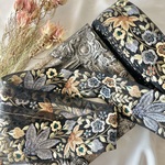 30cm/50cm  インド刺繍リボン  チュール  花柄  ブルー  #wt6
