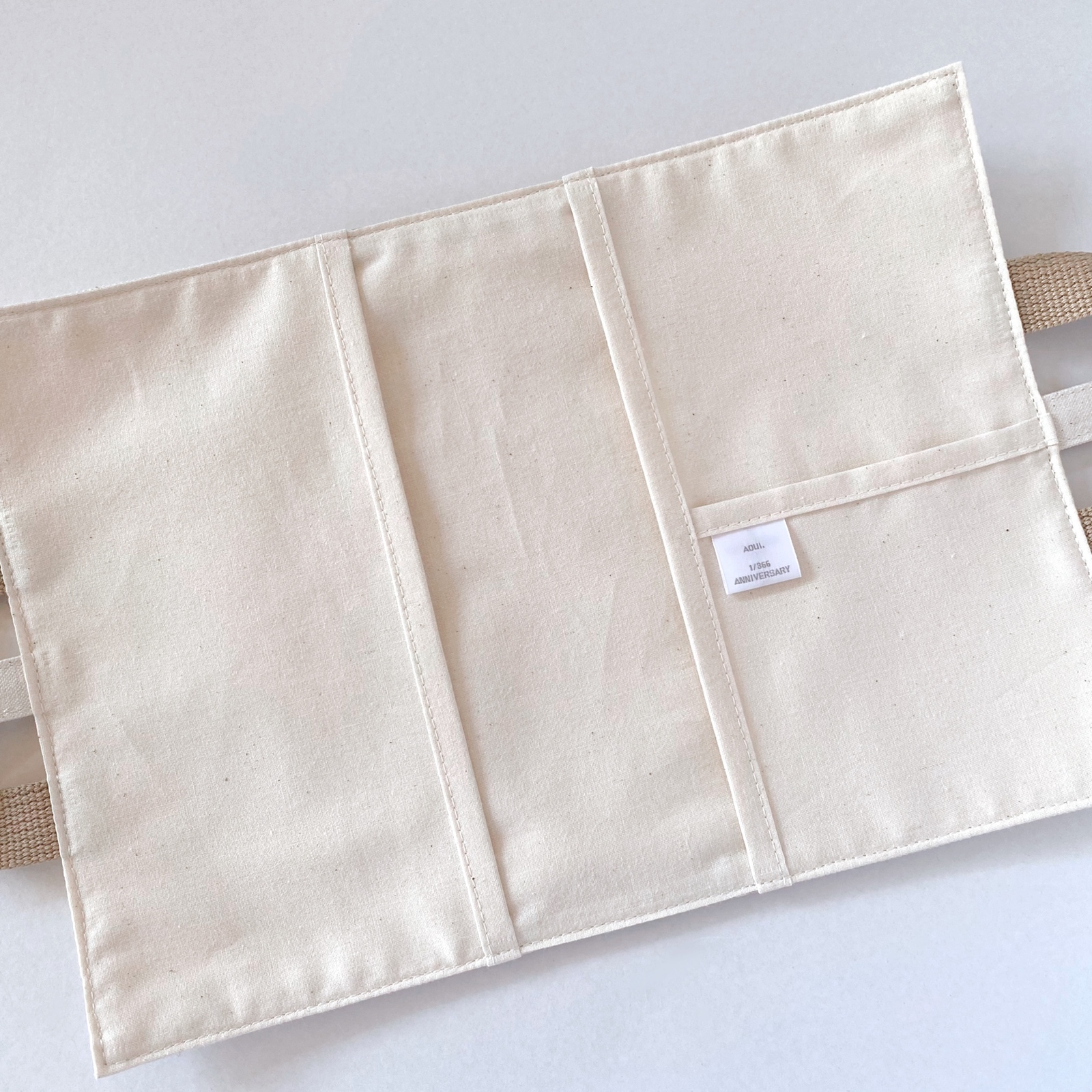 くまさんレビューブックカバー〖gingham beige〗 - hello! AOUI