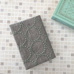 文庫本 カバー   タンバリン　グレー　ミナペルホネン の 刺繍生地　ブックカバー