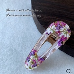 【CL】再販  アリッサム レジンヘアクリップ ヘアピン 押し花ヘアクリップ 