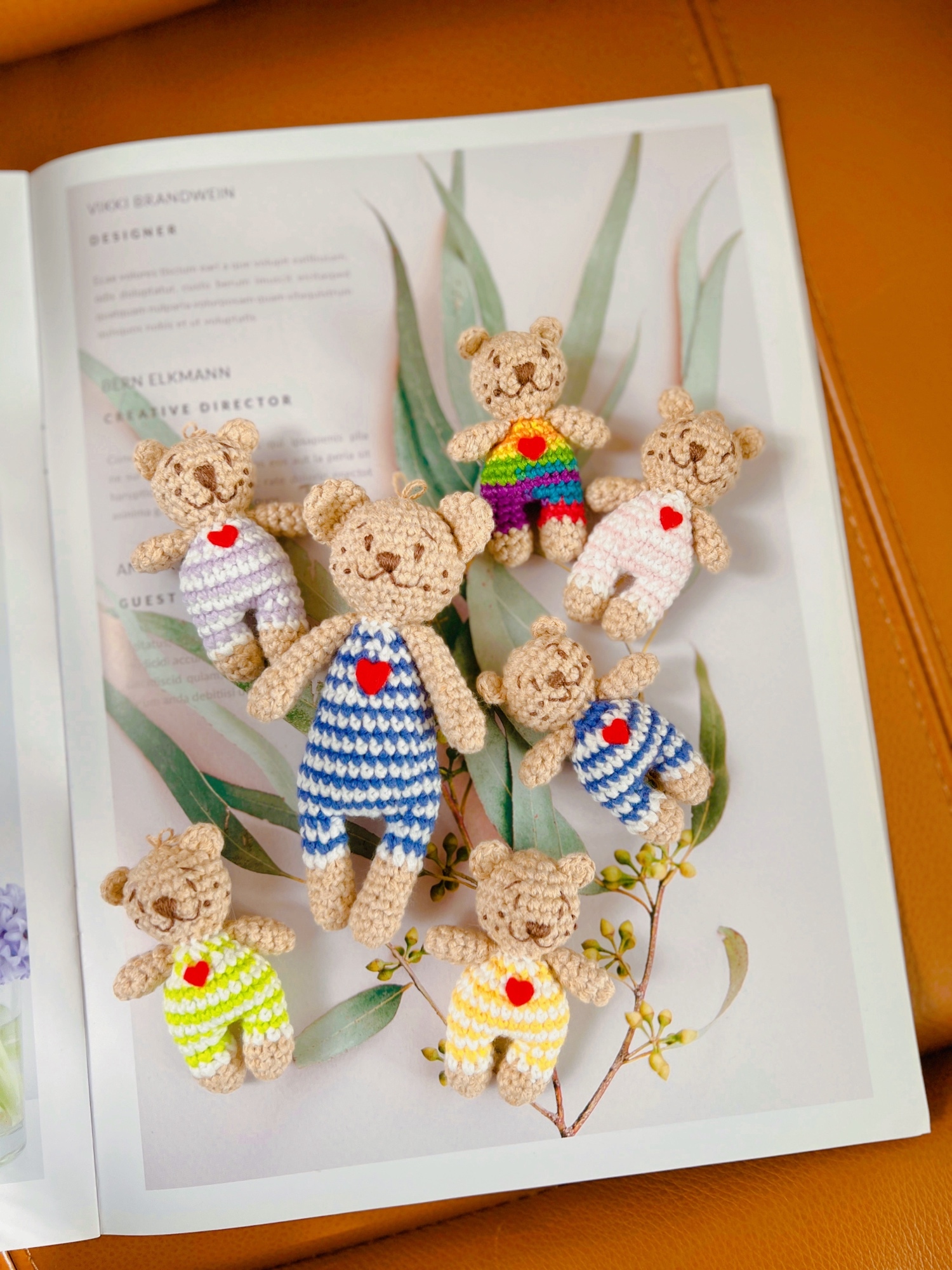 IKEA風クマ 編みぐるみ 癒し系 北欧 ストラップ/バッグチャーム/置物