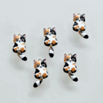 猫エポチャーム/尻尾ゆらゆら三毛猫ちゃん♪5個で330円