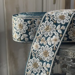 [シルクベース] [実物のお色味と違う場合があります] インド刺繍リボン　花　インド刺繍　スパンコール　刺繍リボン　リボン　りぼん　※10月8日よりゆうパケットにて発送