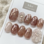𝐩𝐢𝐧𝐤 𝐬𝐩𝐚𝐫𝐤 ﾈｲﾙﾁｯﾌﾟ ピンクネイル　奥行きネイル　キラキラネイル　ニュアンスネイル　フレンチゴールド　お花ネイル　ブライダルネイル