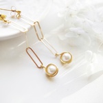 sv925/Bigchain＆pearl pierce/イヤリング
