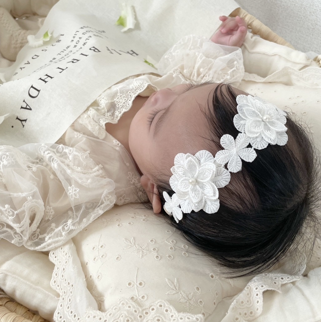 殿堂》花冠風レース【dress up hair band】赤ちゃん ベビー ヘアバンド 