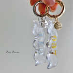 clear name keyring keychain kunekune【名入れ無料　キーホルダー♡くねくね 】