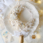 月あかりのクリスマスリース　white×gold