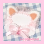 天使界隈໒꒱· ゜猫ちゃんの 猫耳 メイドさん コンカフェ嬢さんの デコ名札 サブカル 桃 ヨントン