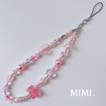 ビーズストラップ🎀スマホストラップ🧸ハンドストラップ🩷¨̮* LOVEピンクꔫ/MIMI.☺︎